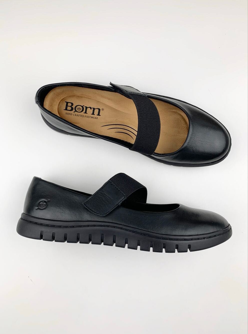 Born Aspen Mary Jane Flats Black Leather Comfort Shoes Women's 8